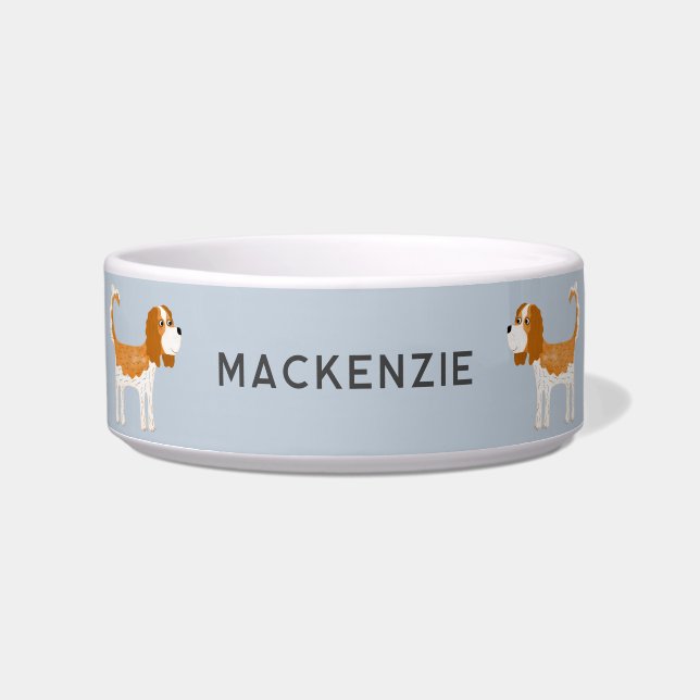 Cavalier King Charles Spaniel Dog gepersonaliseerd Voerbakje (Voorkant)