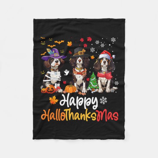 Cavalier King Charles Spaniel Dog Halloween Fleece Deken (Voorkant)