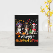 Cavalier King Charles Spaniel Dog Halloween Kaart (Gele Bloem)
