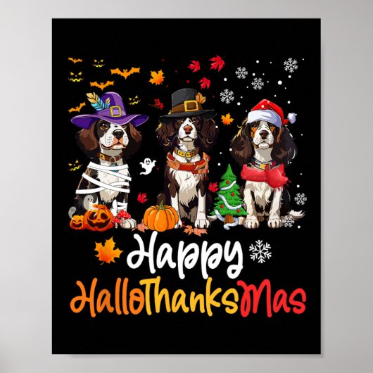 Cavalier King Charles Spaniel Dog Halloween Poster (Voorkant)