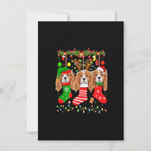 Cavalier King Charles Spaniel Dog in kerstmis Soc Kaart (Voorkant)