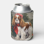 Cavalier King Charles Spaniel Dog Kerstmis Blikjeskoeler (Blikje Voorkant)
