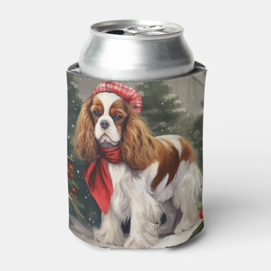 Cavalier King Charles Spaniel Dog Kerstmis Blikjeskoeler (Blikje Voorkant)