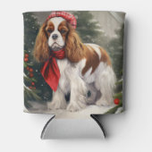 Cavalier King Charles Spaniel Dog Kerstmis Blikjeskoeler (Voorkant)
