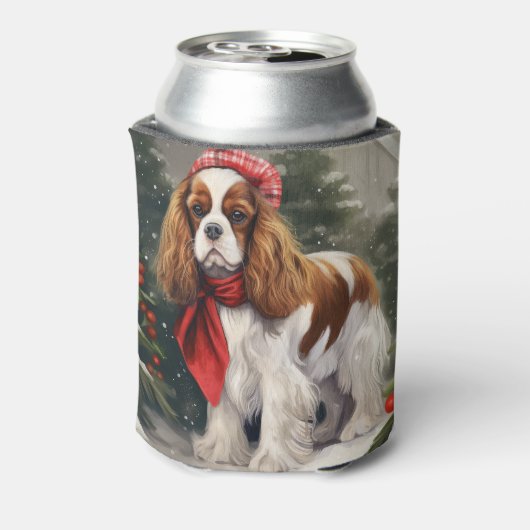 Cavalier King Charles Spaniel Dog Kerstmis Blikjeskoeler (Blikje Achterkant)