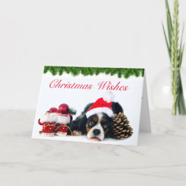 Cavalier King Charles Spaniel Dog Kerstmis Feestdagen Kaart
