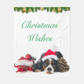 Cavalier King Charles Spaniel Dog Kerstmis Fleece Deken (Voorkant)