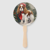 Cavalier King Charles Spaniel Dog Kerstmis Handwaaier (Voorkant)