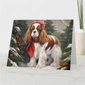 Cavalier King Charles Spaniel Dog Kerstmis Kaart (Voorkant)