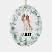 Cavalier King Charles Spaniel Dog Kerstmis Keramisch Ornament (Rechts)