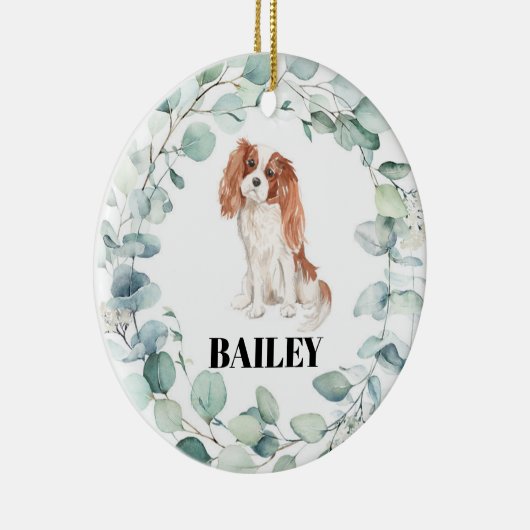 Cavalier King Charles Spaniel Dog Kerstmis Keramisch Ornament (Rechts)