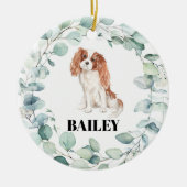 Cavalier King Charles Spaniel Dog Kerstmis Keramisch Ornament (Voorkant)