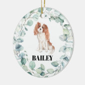 Cavalier King Charles Spaniel Dog Kerstmis Keramisch Ornament (Links)
