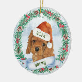 Cavalier King Charles Spaniel Dog Kerstmis Keramisch Ornament (Links)