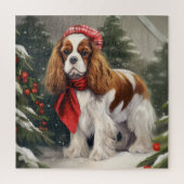 Cavalier King Charles Spaniel Dog Kerstmis Legpuzzel (Verticaal)