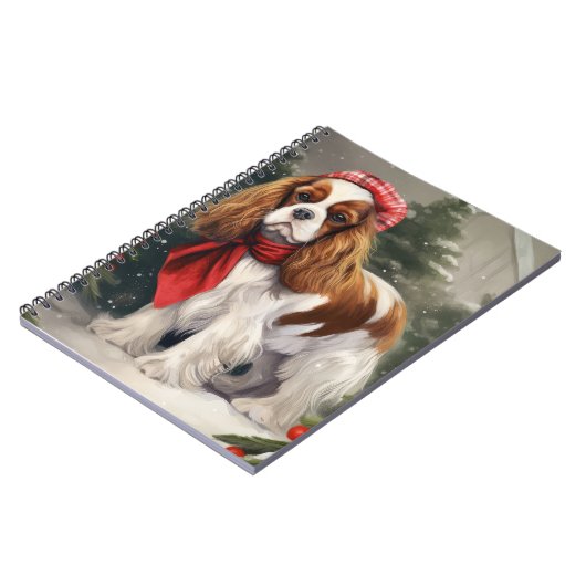 Cavalier King Charles Spaniel Dog Kerstmis Notitieboek (Linkerzijde)