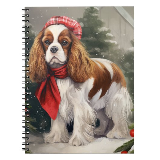 Cavalier King Charles Spaniel Dog Kerstmis Notitieboek (Voorkant)