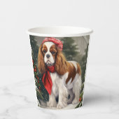 Cavalier King Charles Spaniel Dog Kerstmis Papieren Bekers (Achterkant)