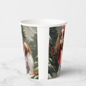 Cavalier King Charles Spaniel Dog Kerstmis Papieren Bekers (Rechts)