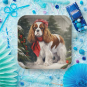 Cavalier King Charles Spaniel Dog Kerstmis Papieren Bordje (Feest)