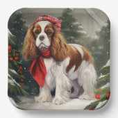 Cavalier King Charles Spaniel Dog Kerstmis Papieren Bordje (Voorkant)