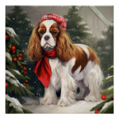 Cavalier King Charles Spaniel Dog Kerstmis Perfect Poster (Voorkant)