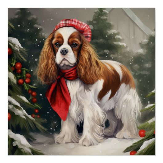 Cavalier King Charles Spaniel Dog Kerstmis Perfect Poster (Voorkant)