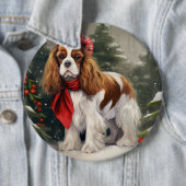 Cavalier King Charles Spaniel Dog Kerstmis Ronde Button 6,0 Cm (In situ)