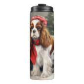 Cavalier King Charles Spaniel Dog Kerstmis Thermosbeker (Voorkant)