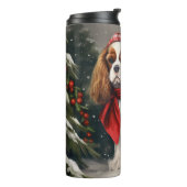 Cavalier King Charles Spaniel Dog Kerstmis Thermosbeker (Gedraaid links)
