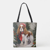 Cavalier King Charles Spaniel Dog Kerstmis Tote Bag (Achterkant)
