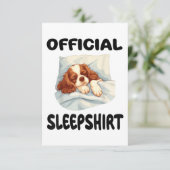 Cavalier King Charles Spaniel Dog Officiële Slaaps Bedankkaart (Staand voorkant)