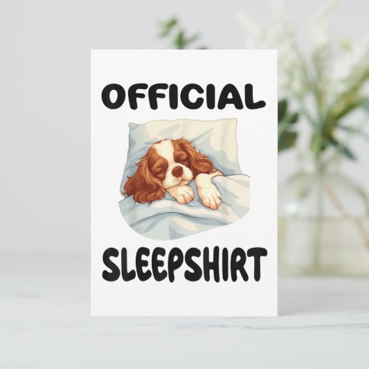 Cavalier King Charles Spaniel Dog Officiële Slaaps Bedankkaart (Staand voorkant)