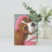Cavalier King Charles Spaniel Dog Princess ART Briefkaart (Staand voorkant)