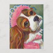 Cavalier King Charles Spaniel Dog Princess ART Briefkaart (Voorkant)