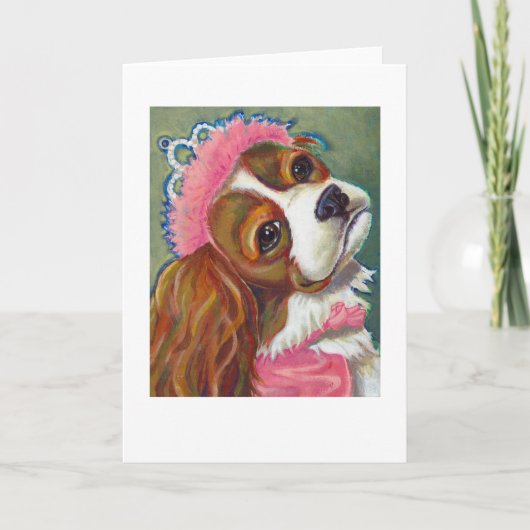Cavalier King Charles Spaniel Dog Princess ART Kaart (Voorkant)