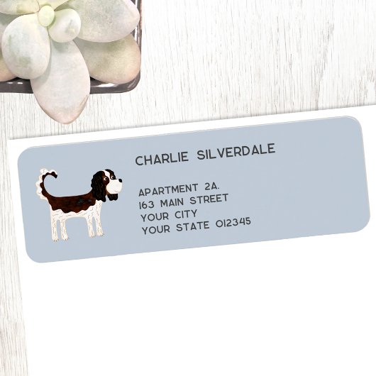 Cavalier King Charles Spaniel Dog Return Address Etiket