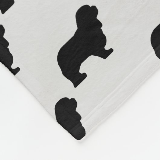 Cavalier King Charles Spaniel Dog Silhouette Fleece Deken (Hoek)