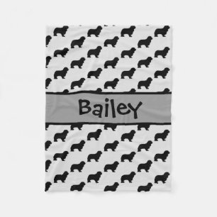 Cavalier King Charles Spaniel Dog Silhouette Fleece Deken