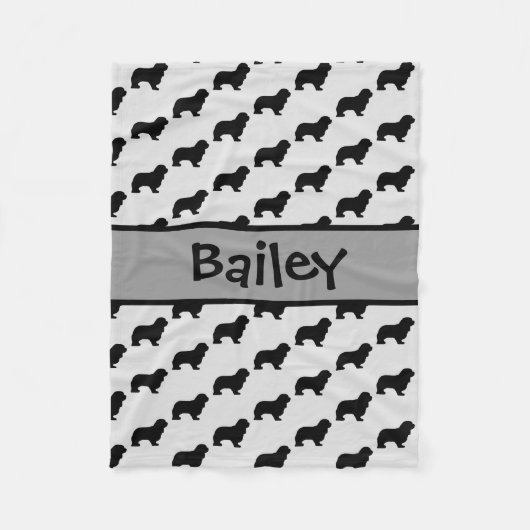 Cavalier King Charles Spaniel Dog Silhouette Fleece Deken (Voorkant)