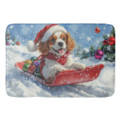 Cavalier King Charles Spaniel Dog Sledge Kerstmis Badmat (Voorkant)