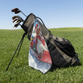 Cavalier King Charles Spaniel Dog Sledge Kerstmis Golfhanddoek (Groen)