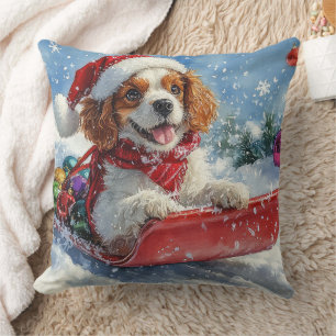 Cavalier King Charles Spaniel Dog Sledge Kerstmis Kussen