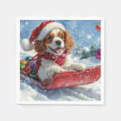 Cavalier King Charles Spaniel Dog Sledge Kerstmis Servet (Voorkant)