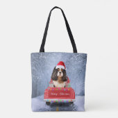 Cavalier King Charles Spaniel Dog Snow kerst Tote Bag (Achterkant)