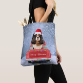 Cavalier King Charles Spaniel Dog Snow kerst Tote Bag (Dichtbij)