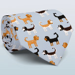 Cavalier King Charles Spaniel Dog Stropdas<br><div class="desc">Cute Cavalier King Charles Spaniel hondenontwerp op een blauwe achtergrond,  zorg ervoor dat dierenvrienden glimlachen. Originele kunst van Nic Squirrell.</div>