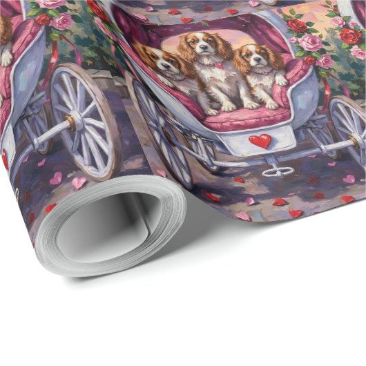 Cavalier King Charles Spaniel Dog Valentine's Day Cadeaupapier (Rol Hoek)