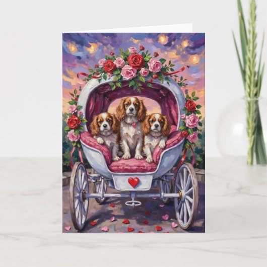 Cavalier King Charles Spaniel Dog Valentine's Day Kaart (Voorkant)