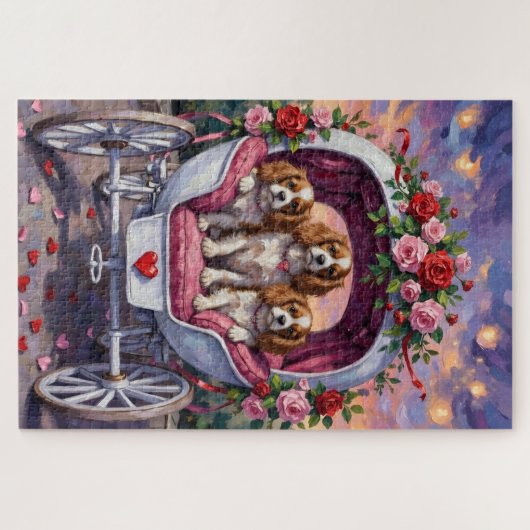 Cavalier King Charles Spaniel Dog Valentine's Day Legpuzzel (Horizontaal)
